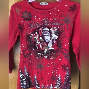 Festive Red Christmas Ladies Shirt